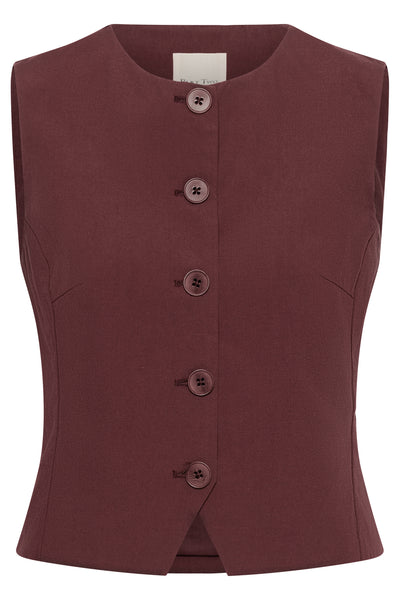 BenittaPW Waistcoat Burnt Russet - 191530 - 30310511 Thumbnail