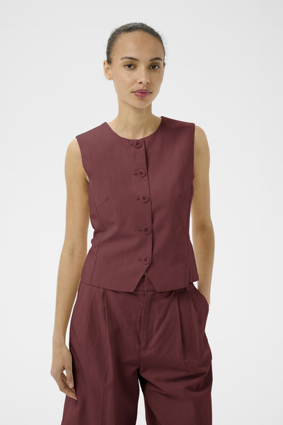 BenittaPW Waistcoat Burnt Russet - 191530 - 30310511 Thumbnail