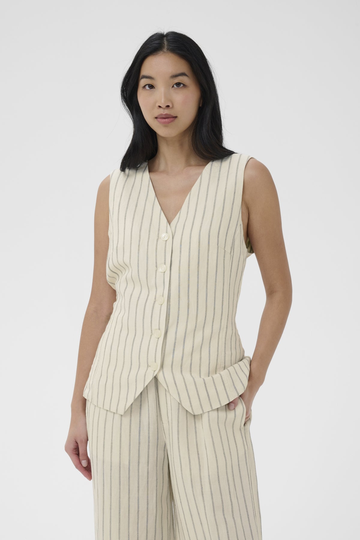 BintaPW Waistcoat Black Stripe - 304935 - 30310520
