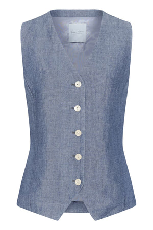 BintaPW Waistcoat Blue Chambray - 304972 - 30310520