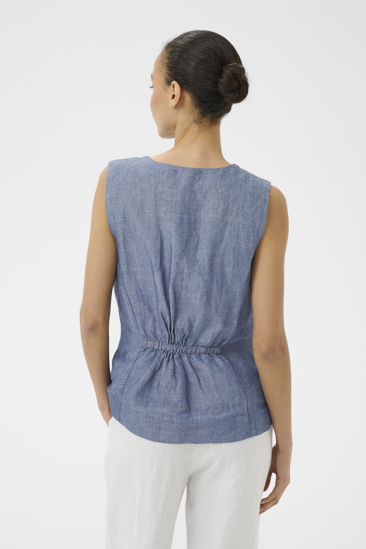 BintaPW Waistcoat Blue Chambray - 304972 - 30310520