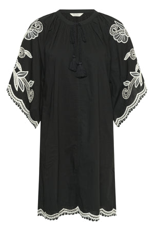 BreannaPW Dress Black W offwhite emb - 304950 - 30310524