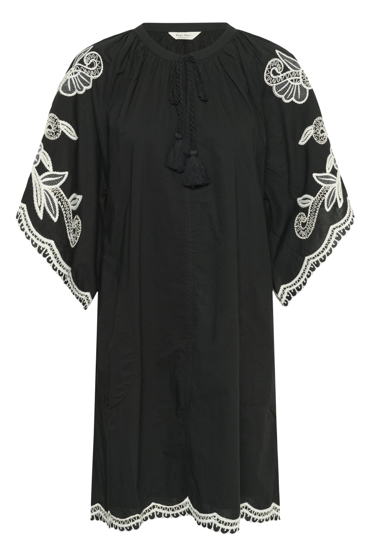 BreannaPW Dress Black W offwhite emb - 304950 - 30310524