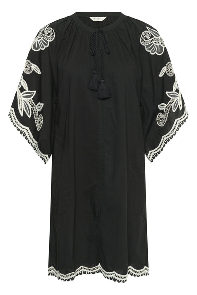 BreannaPW Dress Black W offwhite emb - 304950 - 30310524 Thumbnail