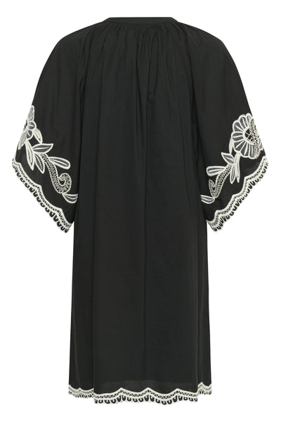 BreannaPW Dress Black W offwhite emb - 304950 - 30310524 Thumbnail