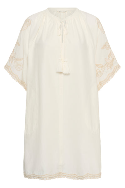 BreannaPW Dress Whisper White W French Oak emb - 30310524 Thumbnail