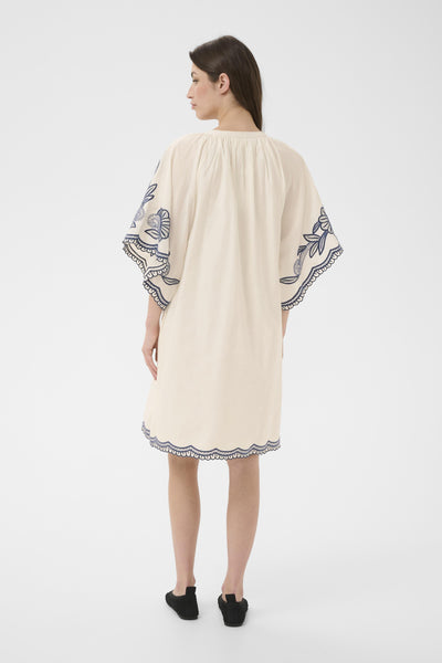 BreannaPW Dress Whisper White W Blue emb - 304 - 30310524 Thumbnail