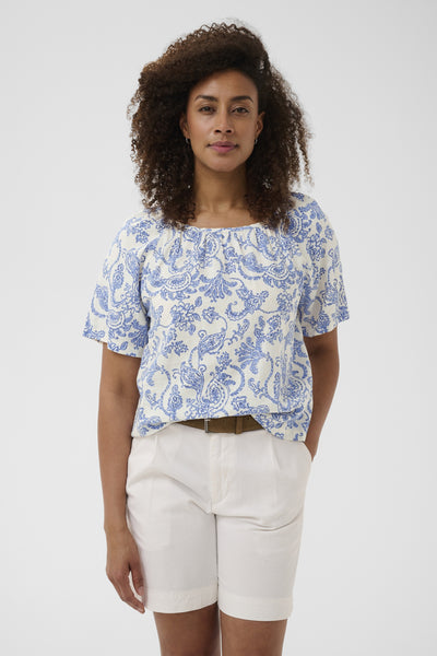 BenthaPW Blouse Blue Dot Paisley Print - 30495 - 30310534 Thumbnail