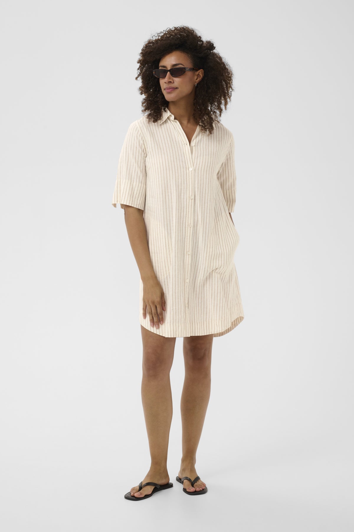 BerritPW Dress Neutral Stripe - 304943 - 30310539