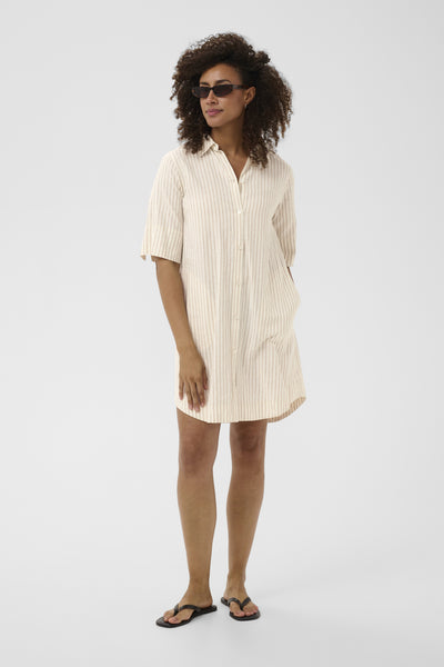 BerritPW Dress Neutral Stripe - 304943 - 30310539 Thumbnail