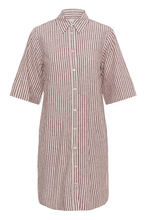 BerritPW Dress Burnt Russet Stripe - 304944 - 30310539