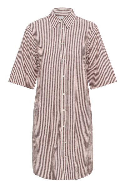 BerritPW Dress Burnt Russet Stripe - 304944 - 30310539 Thumbnail