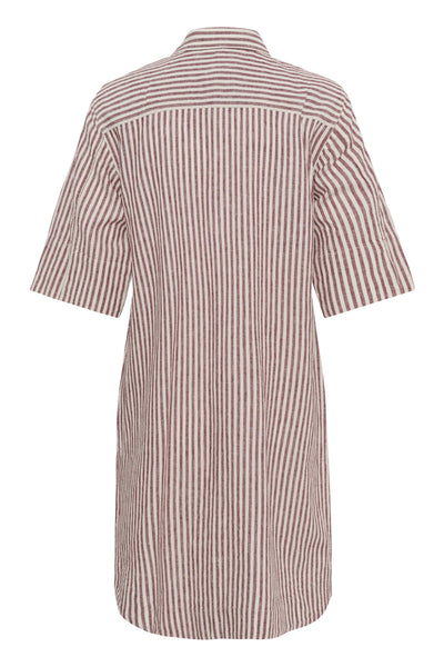 BerritPW Dress Burnt Russet Stripe - 304944 - 30310539 Thumbnail