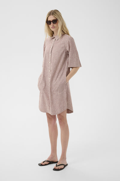 BerritPW Dress Burnt Russet Stripe - 304944 - 30310539 Thumbnail