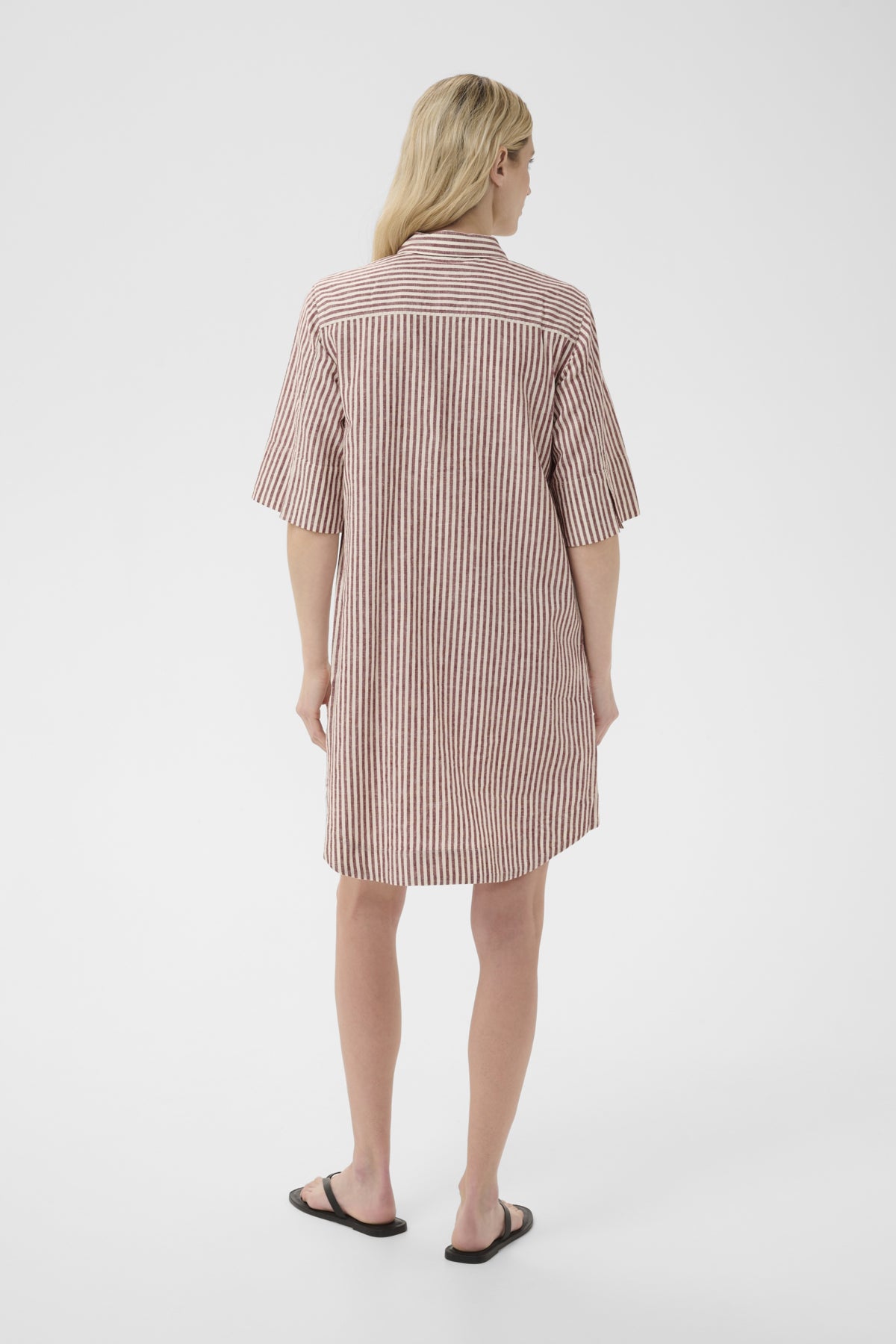 BerritPW Dress Burnt Russet Stripe - 304944 - 30310539
