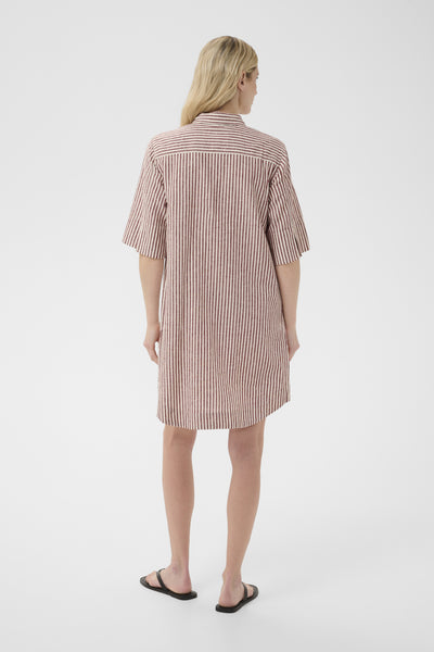 BerritPW Dress Burnt Russet Stripe - 304944 - 30310539 Thumbnail