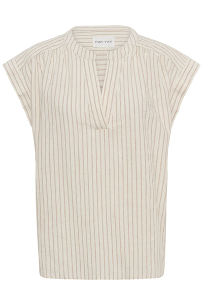 BettinaPW Blouse Neutral Stripe - 304943 - 30310540 Thumbnail