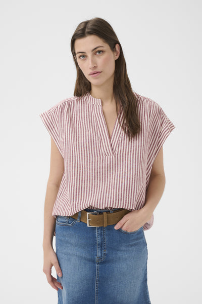 BettinaPW Blouse Burnt Russet Stripe - 304944 - 30310540 Thumbnail