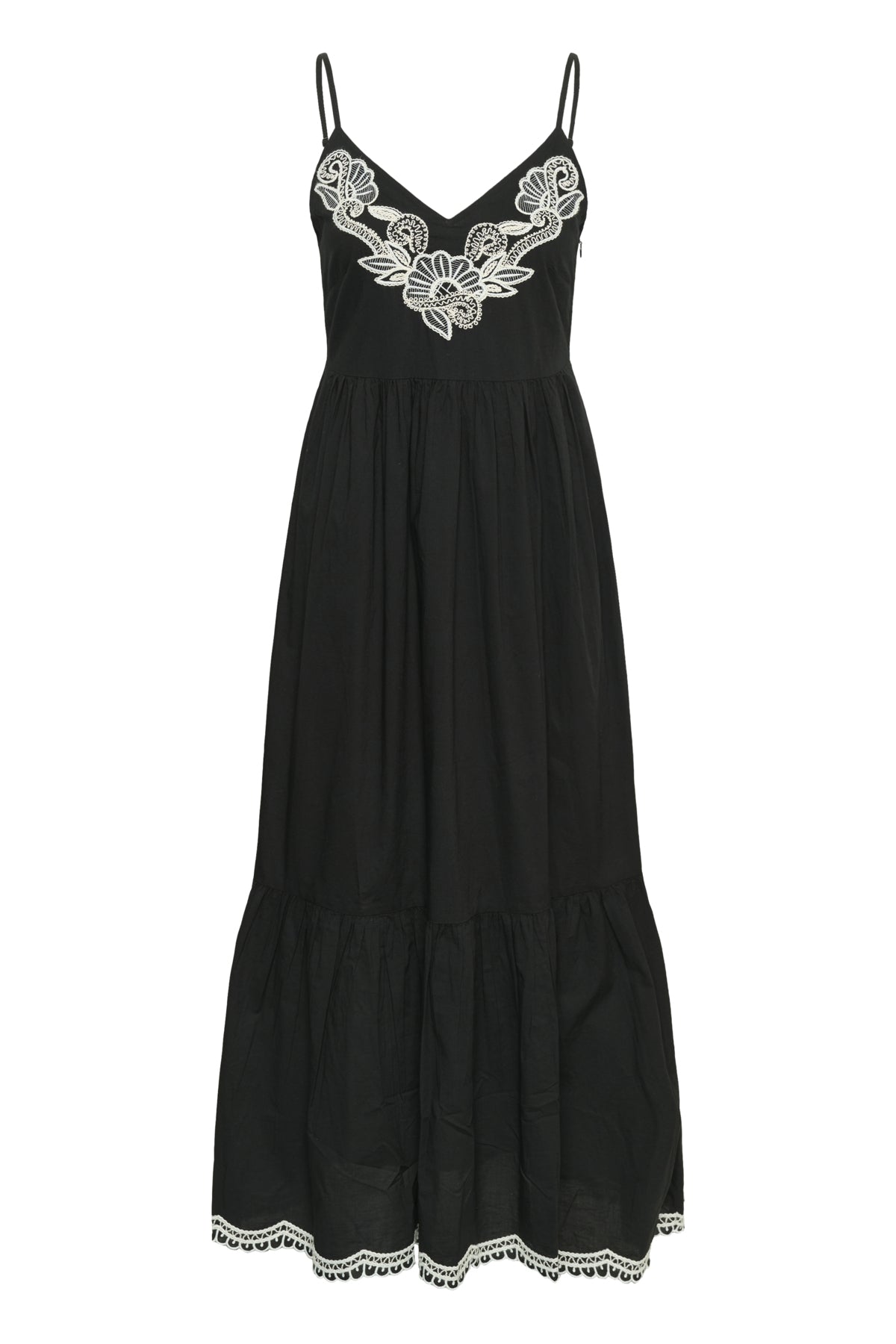 BiannaPW Dress Black W offwhite emb - 304950 - 30310541