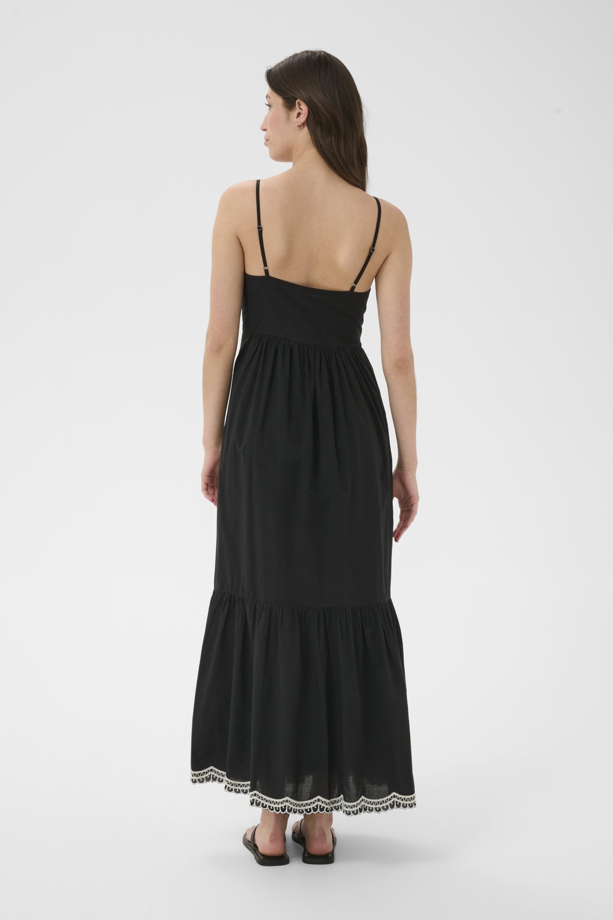 BiannaPW Dress Black W offwhite emb - 304950 - 30310541