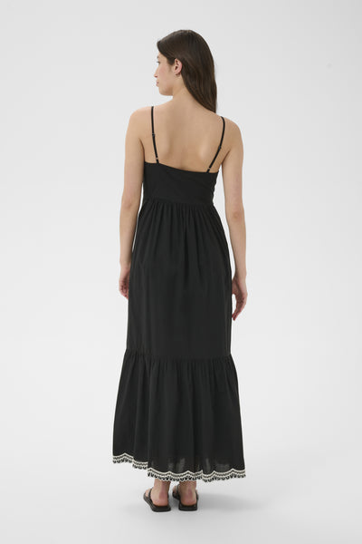 BiannaPW Dress Black W offwhite emb - 304950 - 30310541 Thumbnail