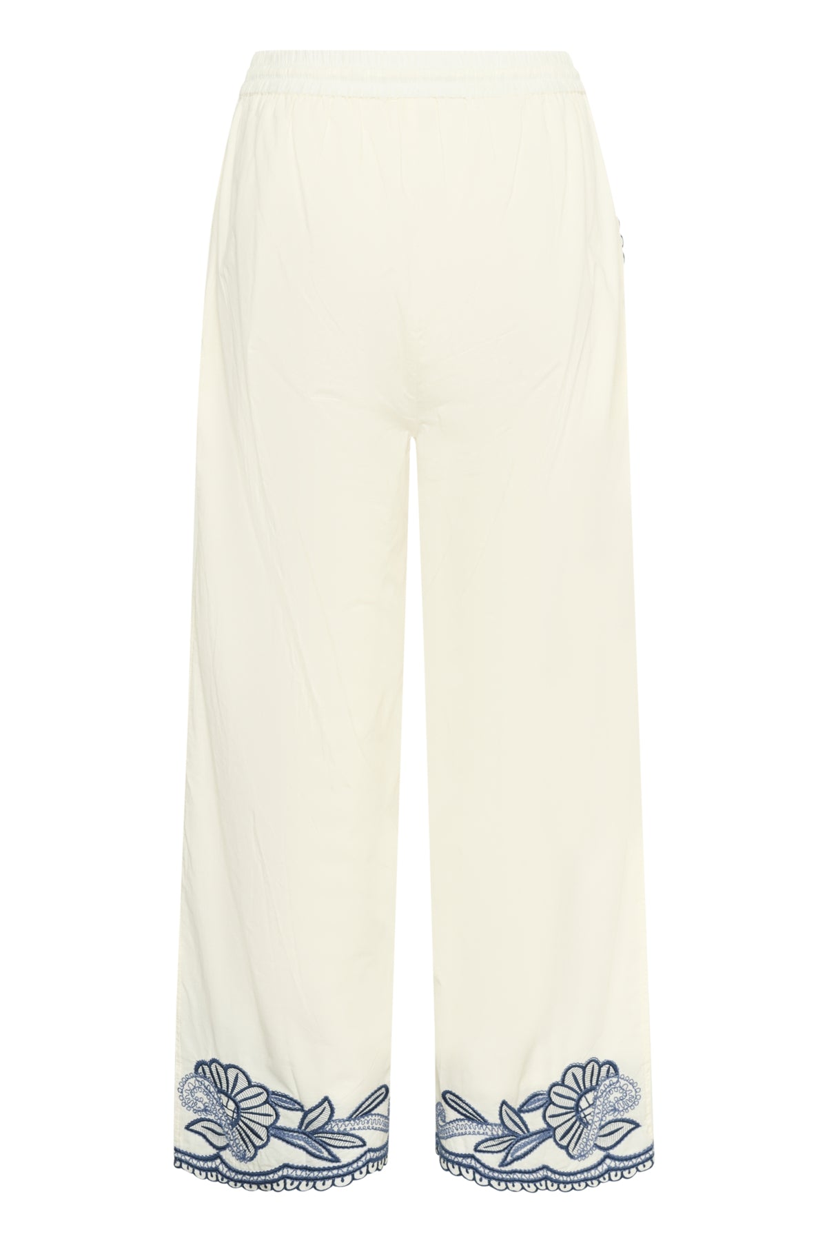 BilanPW Pants Whisper White W Blue emb - 304 - 30310557