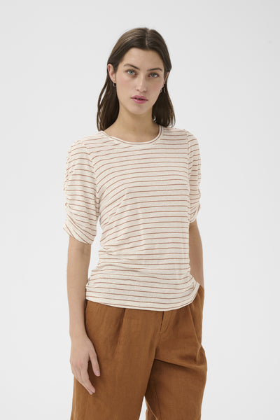 BrizettePW TShirt Brown Stripe - 305039 - 30310567 Thumbnail
