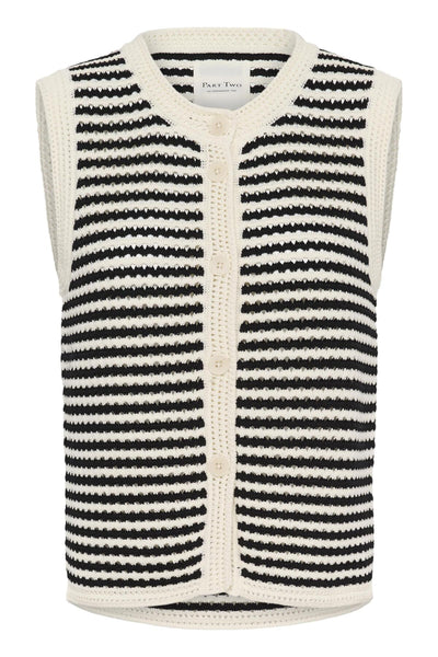 BrookiPW Waistcoat Black and White Crochet Look - - 30310579 Thumbnail