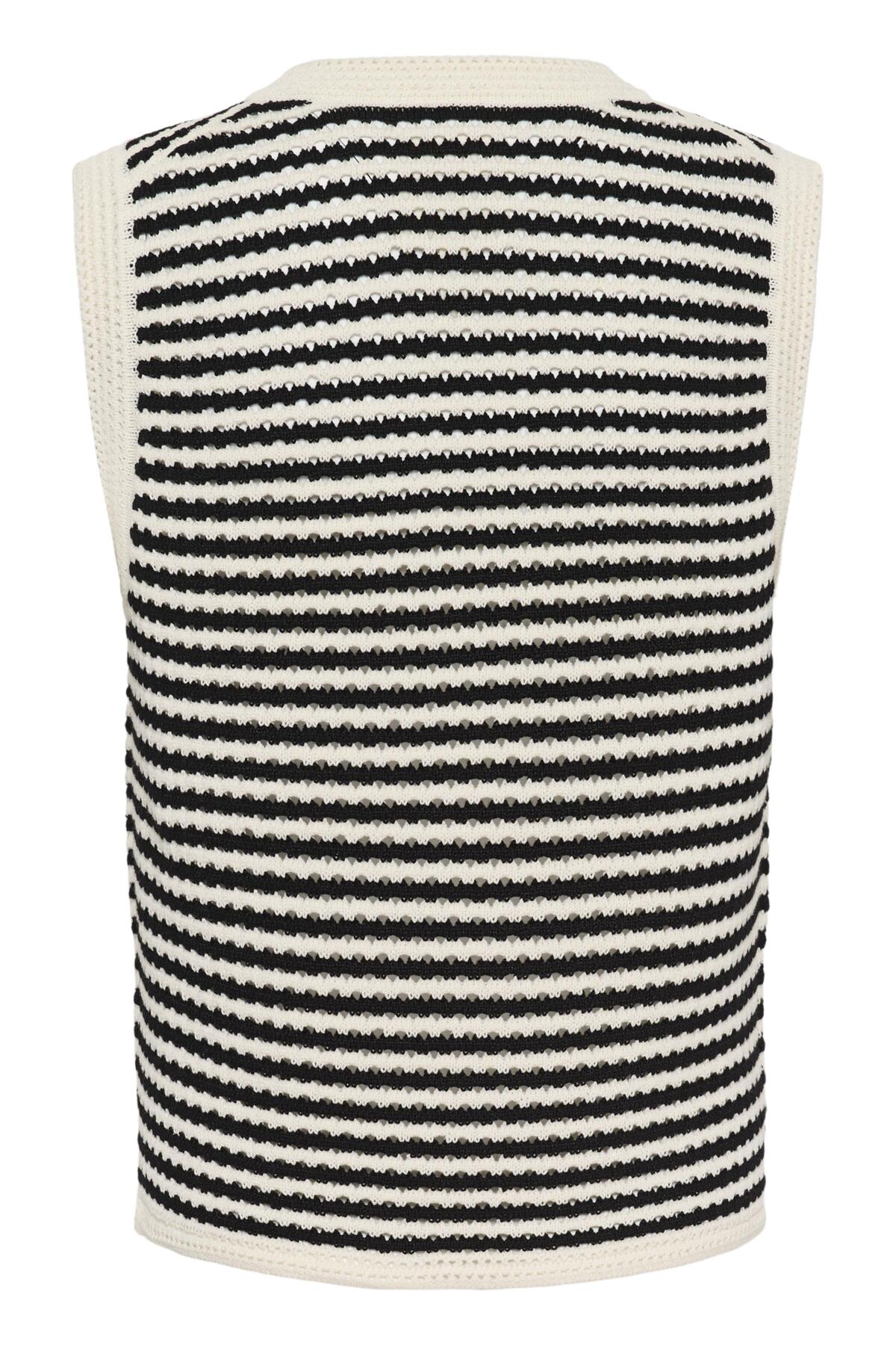 BrookiPW Waistcoat Black and White Crochet Look - - 30310579