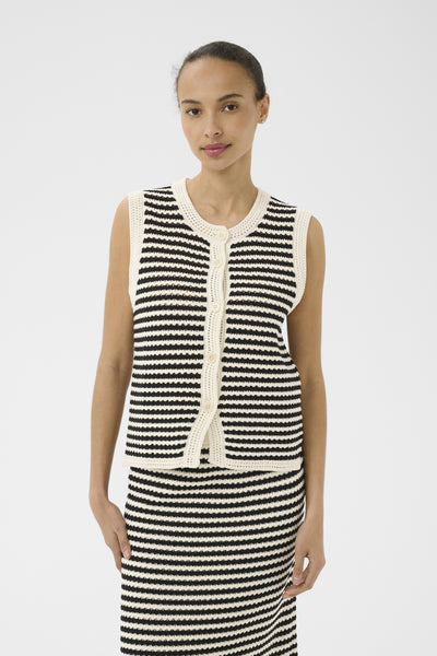 BrookiPW Waistcoat Black and White Crochet Look - - 30310579 Thumbnail