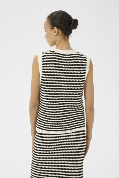 BrookiPW Waistcoat Black and White Crochet Look - - 30310579 Thumbnail