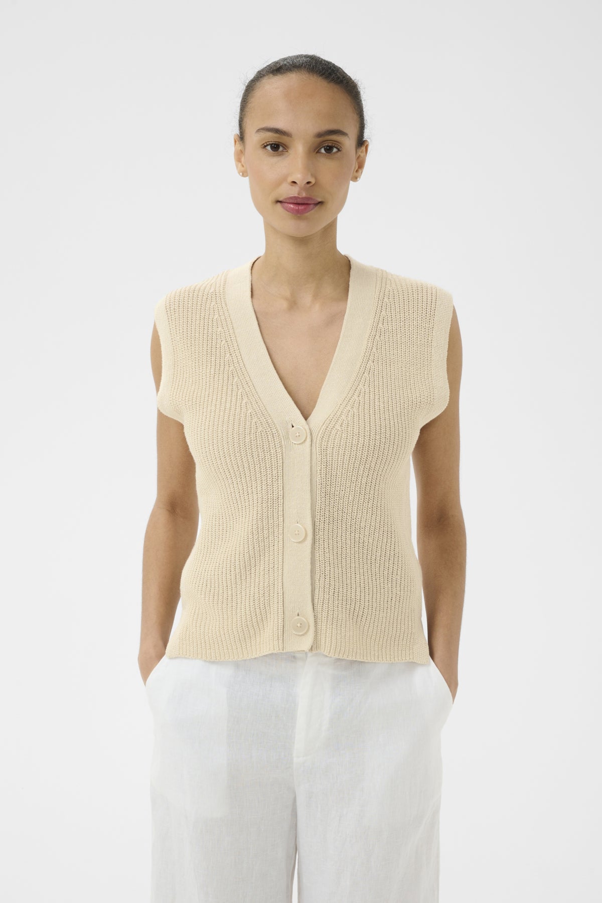 BatildaPW Waistcoat French Oak - 130400 - 30310584