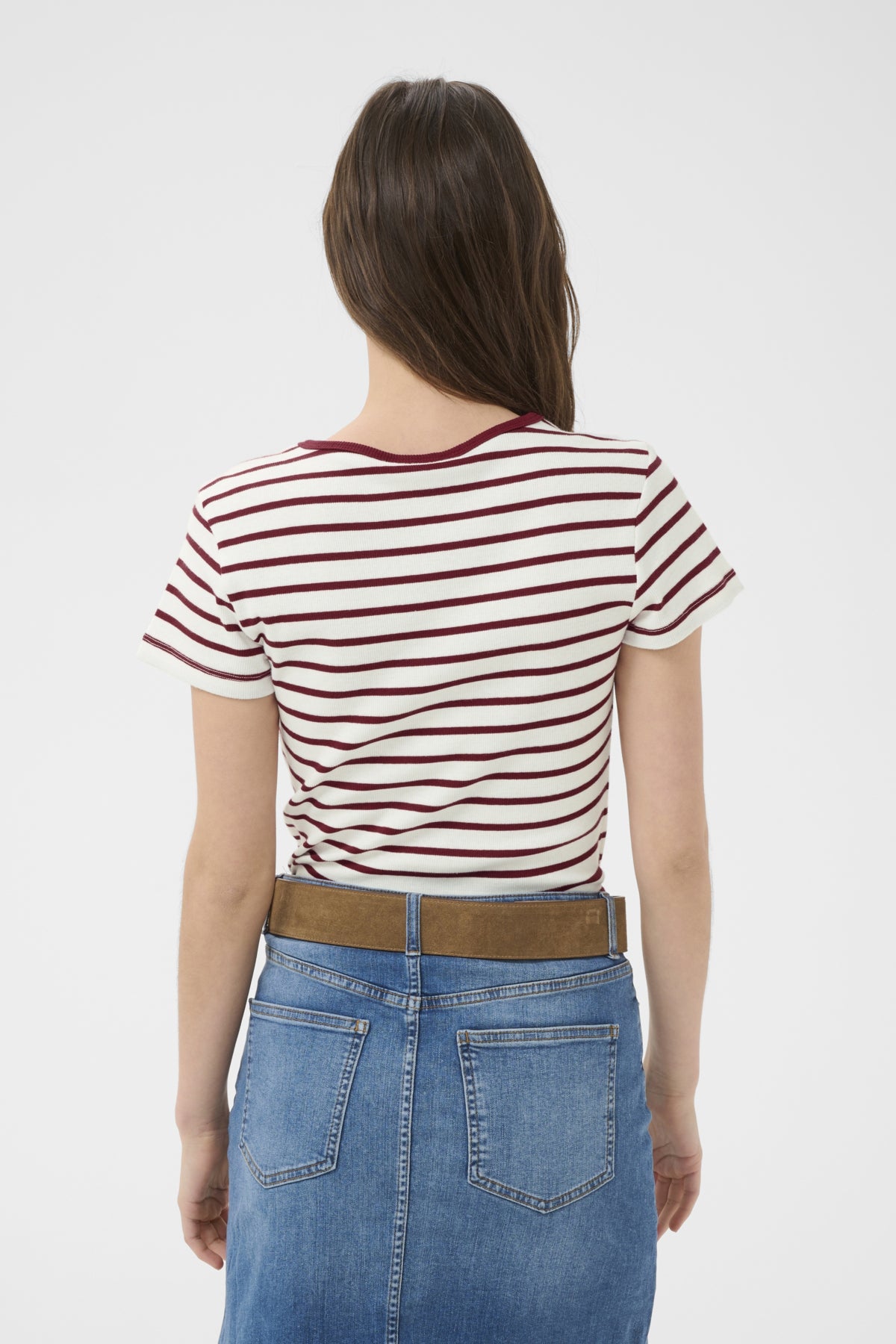 RochellePW TShirt Burnt Russet Stripe - 304934 - 30310589