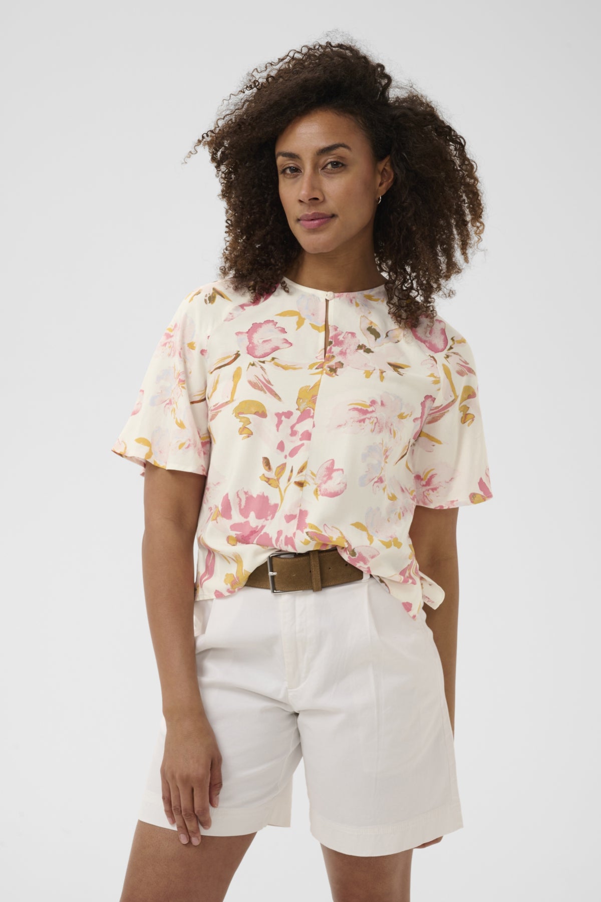 BertelinePW Blouse Peach Blossom Watercolor Print - 30310593