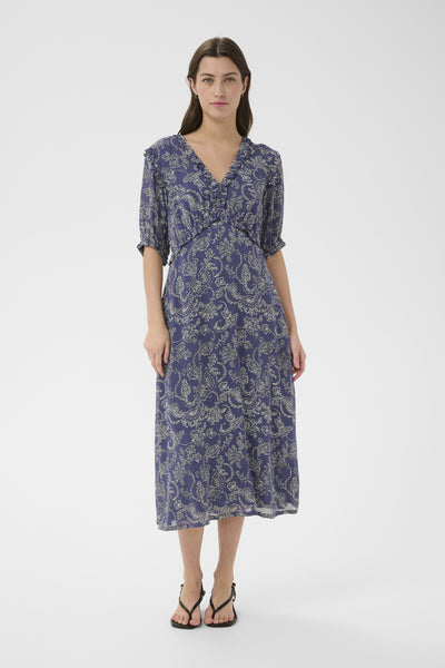 VeniaPW Dress Blue w Light Dot Paisley - 304 - 30310595 Thumbnail