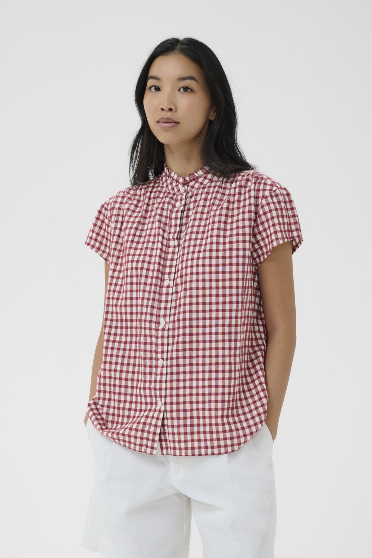 BjankaPW Blouse Burnt Russet Check - 304954 - 30310596