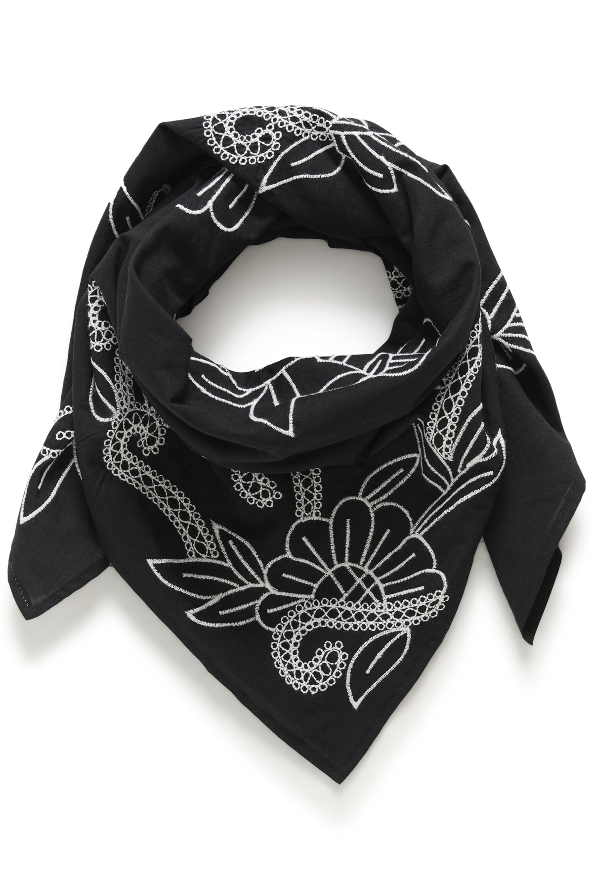 PhiasPW Scarf Black W Eggnog Emb - 304975 - 30310603