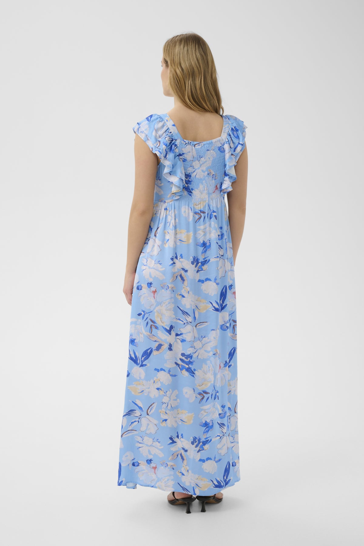 BenedictaPW Dress Blue Watercolor Flower Print - - 30310612
