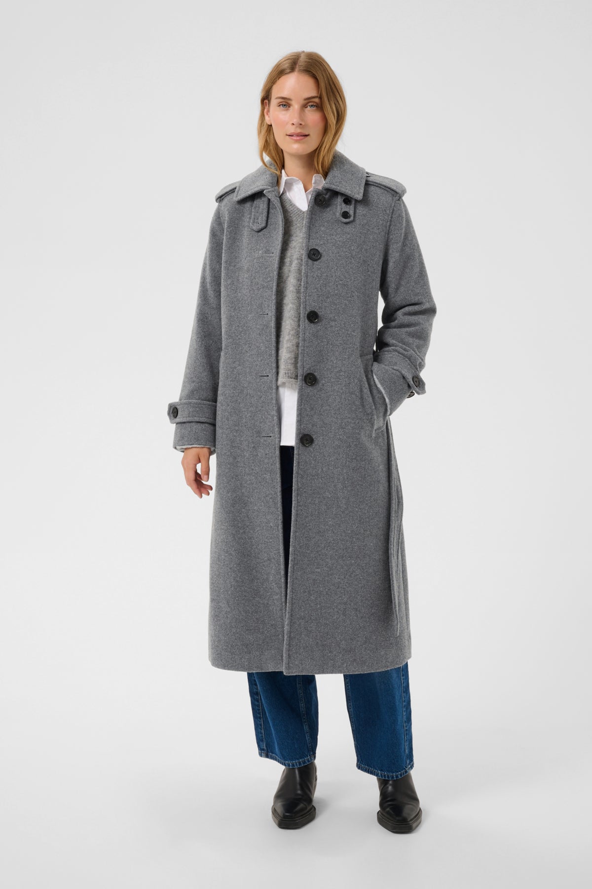 CarmellaPW Outerwear Medium Grey Melange - 305051 - 30310636