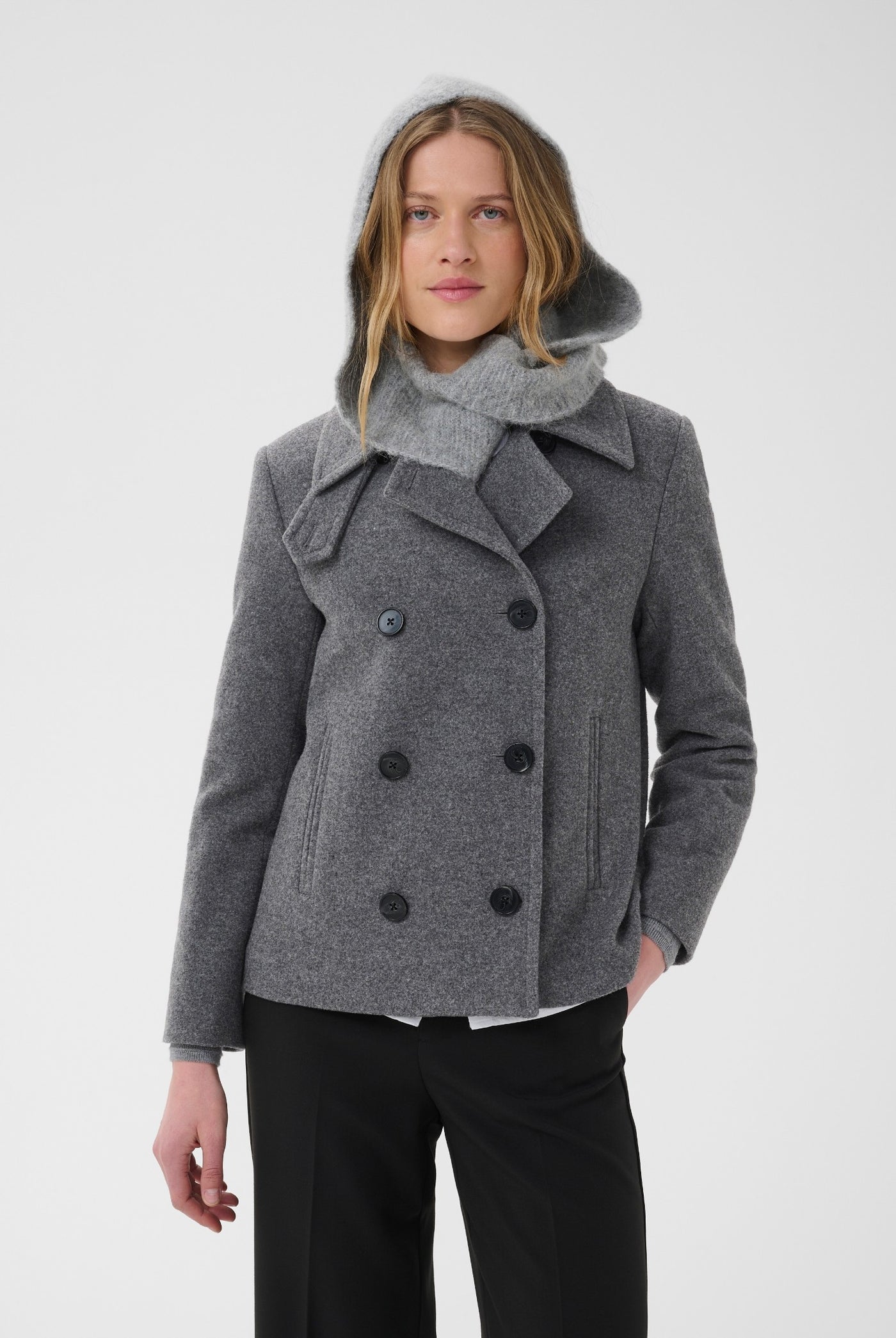 CebrinaPW Outerwear Medium Grey Melange - 305051 - 30310637