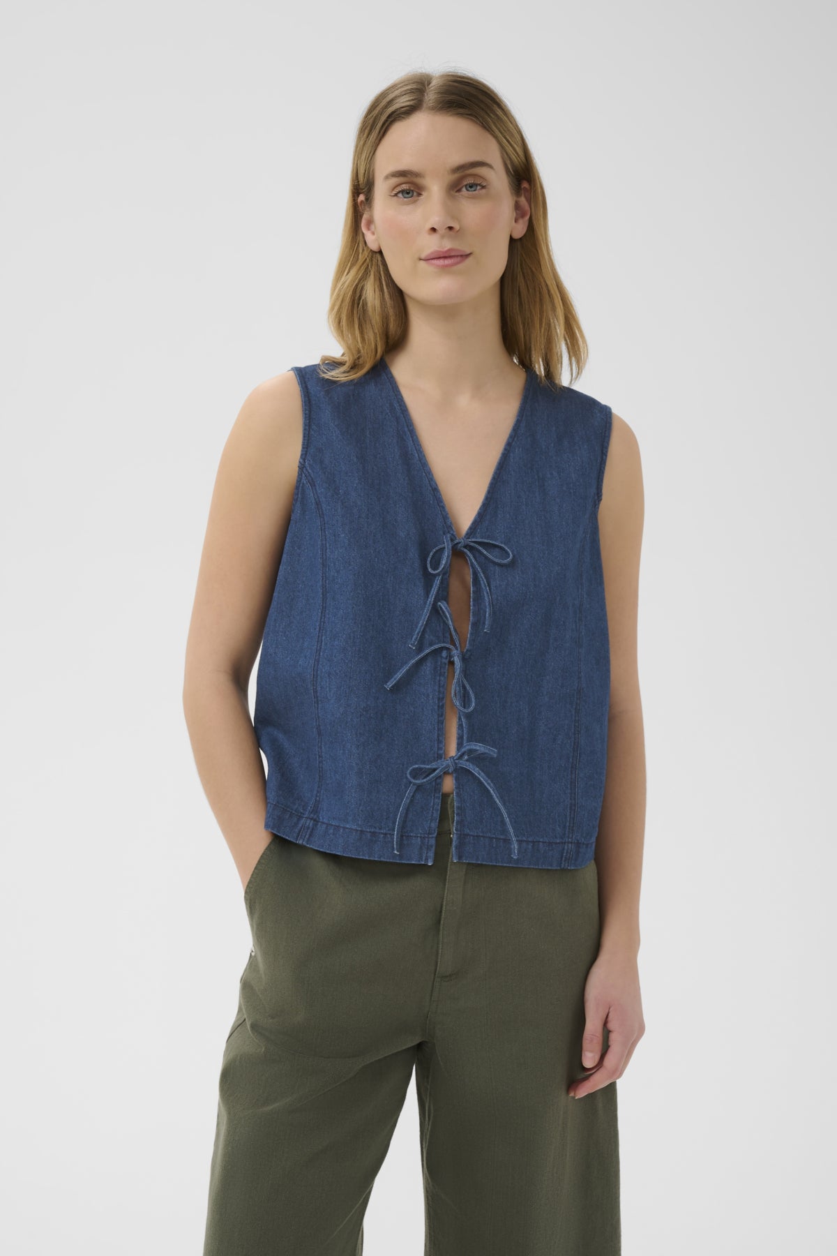 DelailaPW Top Medium Dark Blue Denim - 30015 - 30310674