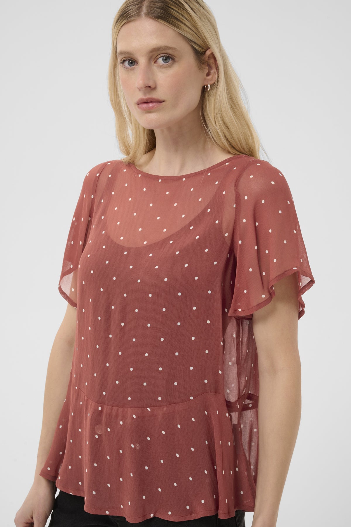 DusinePW Blouse Roasted Russet Dot Print - 305 - 30310685