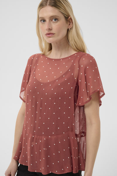 DusinePW Blouse Roasted Russet Dot Print - 305 - 30310685 Thumbnail