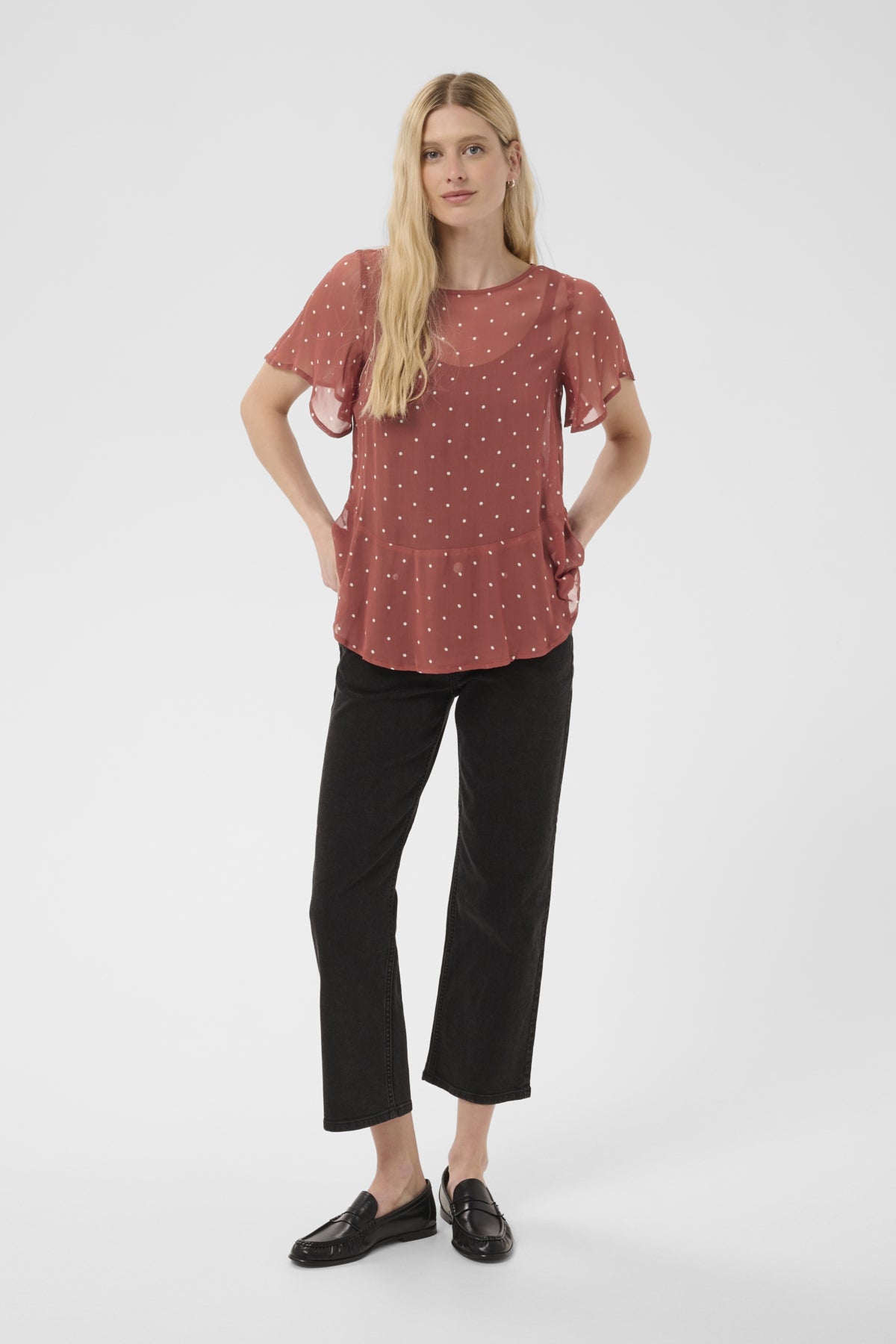 DusinePW Blouse Roasted Russet Dot Print - 305 - 30310685