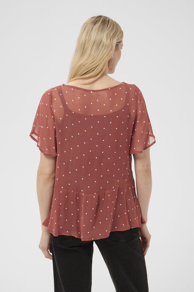 DusinePW Blouse Roasted Russet Dot Print - 305 - 30310685 Thumbnail