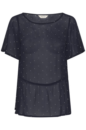 DusinePW Blouse Dark Navy Dot Print - 305168 - 30310685