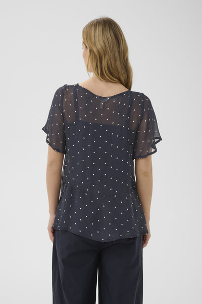 DusinePW Blouse Dark Navy Dot Print - 305168 - 30310685 Thumbnail