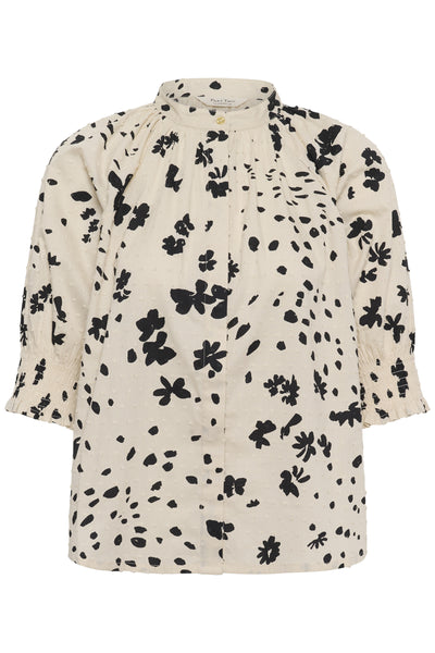 AlmerasPW Shirt Black Dot Flower Print - 30473 - 30310709 Thumbnail