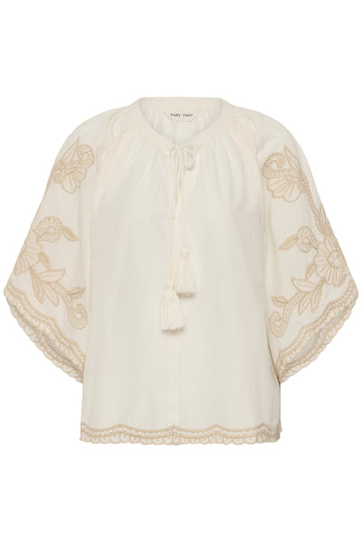BianchaPW Blouse Whisper White W French Oak emb - 30310743 Thumbnail