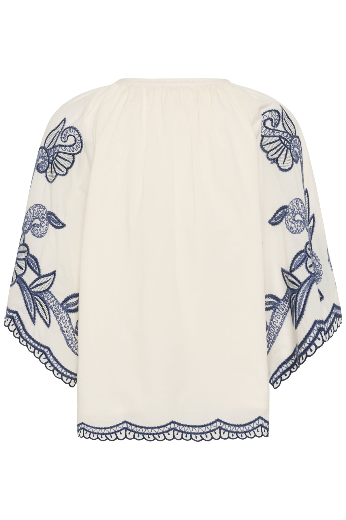 BianchaPW Blouse Whisper White W Blue emb - 304 - 30310743